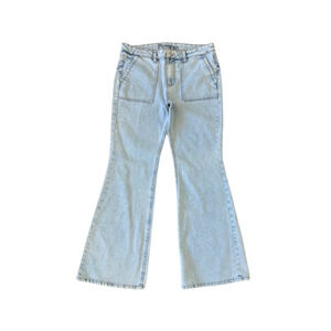 No Boundaries Jeans Flare Wide Leg High Rise Denim Blue Women’s Size 10